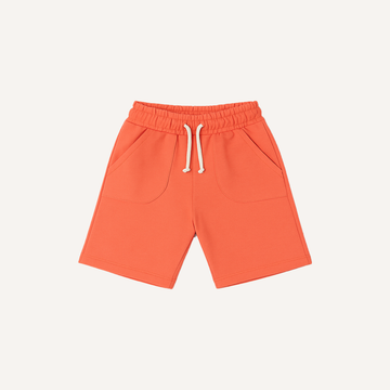 PEACH DOUBLE POCKET PLAIN PRINT SHORTS FOR GIRLS